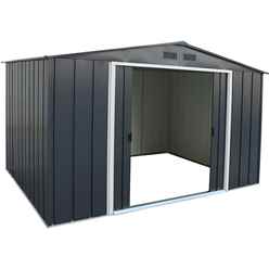 10 x 10 Value Apex Metal Shed - Anthracite Grey (3.22m x 3.02m)