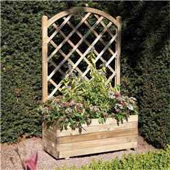 Deluxe Rectangular Planter And Lattice (2'11" x 1'4")