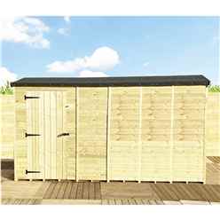 12 X 4 Reverse  Windowless Pressure Treated Tongue And Groove Single Door Apex Shed (high Eaves 72)