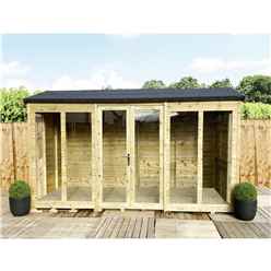 10 X 6 Reverse - Long Windows - Pressure Treated Tongue And Groove Apex Summerhouse + Safety Toughened Glass + Euro Lock With Key + Super Strength Framing