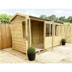 7 X 9 Reverse Pressure Treated Tongue & Groove Apex Summerhouse With Higher Eaves And Ridge Height + Toughened Safety Glass + Euro Lock With Key + Super Strength Framing