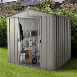 6ft 1" x 7ft 5" Apex Metal Shed With Free Anchor Kit (2.02m x 2.37m)