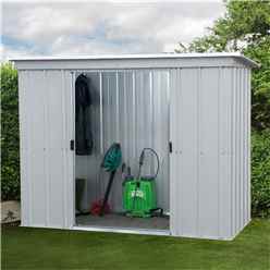 7ft 5" x 3ft 5" Pent Metal Shed + Free Anchor Kit (2.24m x 1.04m)