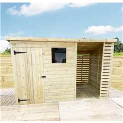 12 X 4 Pressure Treated Tongue And Groove Pent Shed With Storage Area + 1 Window