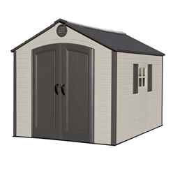 8 x 10 Life Plus Plastic Apex Shed With Plastic Floor + 1 Window (2.43m x 3.05m)