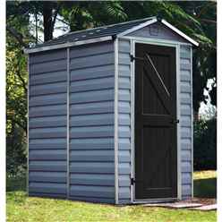 4 X 6 (1.22m x 1.83m) Single Door Apex Plastic Shed With Skylight Roofing