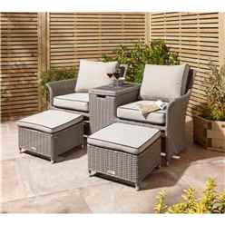 2 Seater Natural Stone Rattan Weave Companion Set