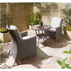 2 Seater Natural Stone Rattan Weave Bistro Set