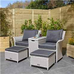 2 Seater Putty Grey Rattan Weave Companion Set