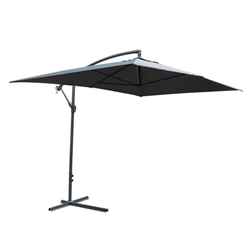 Powder-coated Steel Frame Adjustable Rectangle Overhang Parasol