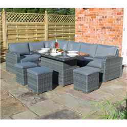 Grey Weave Corner Dining Set