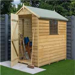 6 x 4 Overlap Pressure Treated Apex Shed With Single Door And 1 Window (8mm Overlap)