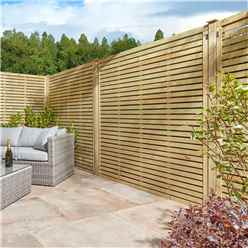 Pack of 3 - 6 x 6 Pressure Treated Horizontal Open Slatted Screen Panel 