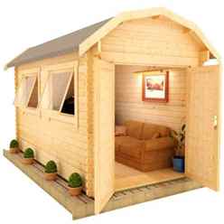 10ft x 8ft Neo Barn 28mm Log Cabin (19mm Tongue and Groove Floor and Roof) (2950x2350)