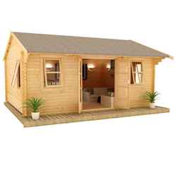 18ft x 16ft Neville 44mm Log Cabin (19mm Tongue and Groove Floor and Roof) (5350x4750)