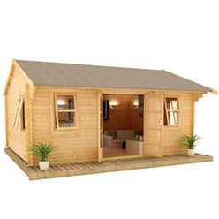 20ft x 16ft Neville 44mm Log Cabin (19mm Tongue and Groove Floor and Roof) (5950x4750)