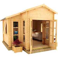 14ft x 14ft Elvis 44mm Log Cabin (19mm Tongue and Groove Floor and Roof) (4150x4150)