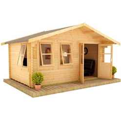 14ft x 14ft Rosco 44mm Log Cabin (19mm Tongue and Groove Floor and Roof) (4150x4150)