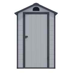 4 x 3 (1.34m x 1.04m) Single Door Apex Plastic Shed - Light Grey