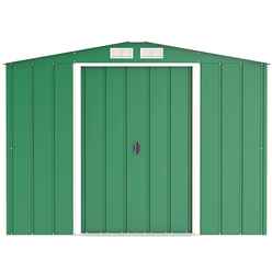 8 x 8 Value Apex Metal Shed - Green (2.62m x 2.42m)