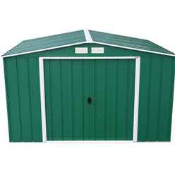 10 x 8 Value Apex Metal Shed - Green (3.22m x 2.42m)