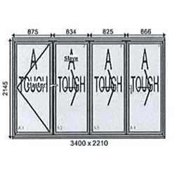 Aluminium Bi-Folding Doors - 3400mm x 2210mm (4 doors) - Anthracite Grey Inside and Outside