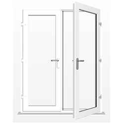 uPVC French Double Doors - Opening Out - WHITE Chamfered - 1600mm x 2100mm - Toughened Safety Glass - Free UK Delivery*