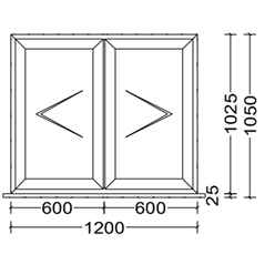 Aluminium Double Casement Window - 2 Opening Windows - 1200mm x 1050mm - ANTHRACITE GREY - Toughened Safety Glass - Fast Free UK Delivery*