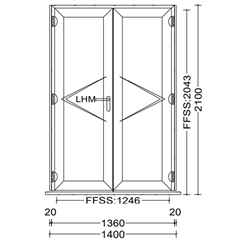 Aluminium French Double Doors - Opening Out - Foiled Chamfered - 1400mm x 2100mm - ANTHRACITE GREY - Toughened Safety Glass - Fast Free UK Delivery*