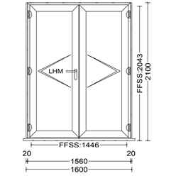 Aluminium French Double Doors - Opening Out - Foiled Chamfered - 1600mm x 2100mm - ANTHRACITE GREY - Toughened Safety Glass - Free UK Delivery*