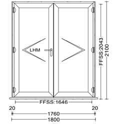 Aluminium French Double Doors - Opening Out - Foiled Chamfered - 1800mm x 2100mm - ANTHRACITE GREY - Toughened Safety Glass  - Fast Free UK Delivery*