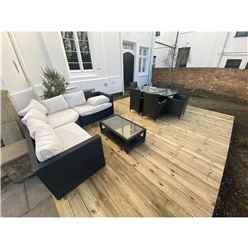 2.4m x 4.8m (8ft x 16ft) Deluxe Decking Timber Kit - Pressure Treated - 6 x 2 Joists (Stronger and Tougher) - 32mm x 150mm Timber Decking Boards (Stronger and Tougher) + Fixing Kit