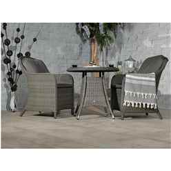 2 Seater Caver Bistro Set 75cm Round Table With 2 Imperial Chairs Including Cushions 