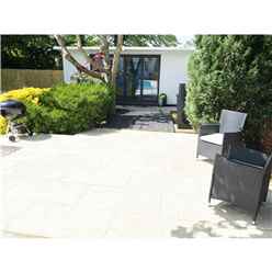 5m2 - 10 Paving Slabs - Dolomite Travertine (Beige) Porcelain Paving (Individual Slabs 1000mm x 500mm x 20mm) 