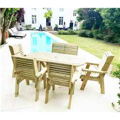 Heavy Duty Table and Chair Set - 1 Oval Table - 4 Chairs, 1x 2 Seater Bench - 6 Seater